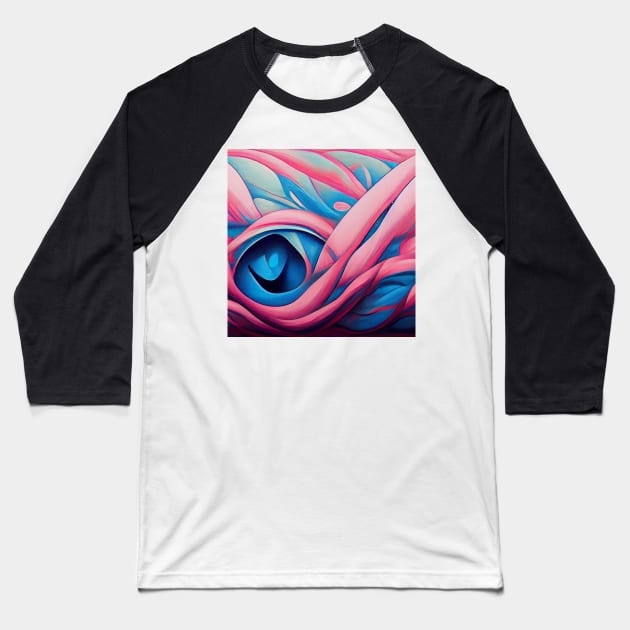 Graffit surrealism pink and  blue Baseball T-Shirt by JequiPrint